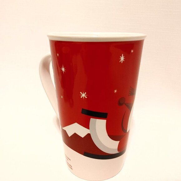 RARE 2011 STARBUCKS Christmas Mug Red Holiday DOG BOY Sled 16oz 473ml - Picture 6 of 8